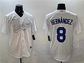 Men's Los Angeles Dodgers #8 Enrique Hernandez White Fashion Cool Base Stitched Jersey,baseball caps,new era cap wholesale,wholesale hats